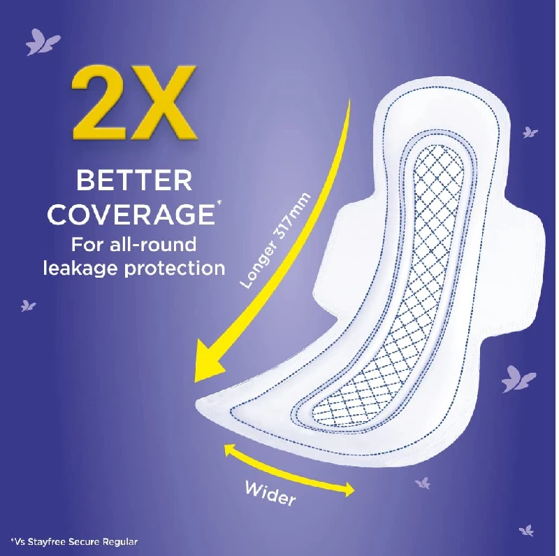 Stayfree Advanced XXL Night Ultra Comfort Sanitary Pads Combo Packs, 84 Pads-7.webp